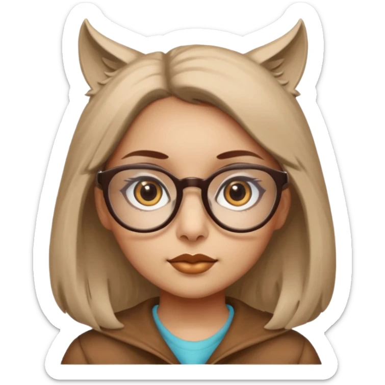 funny looks like and owl and is a girl and gas glasses sticker