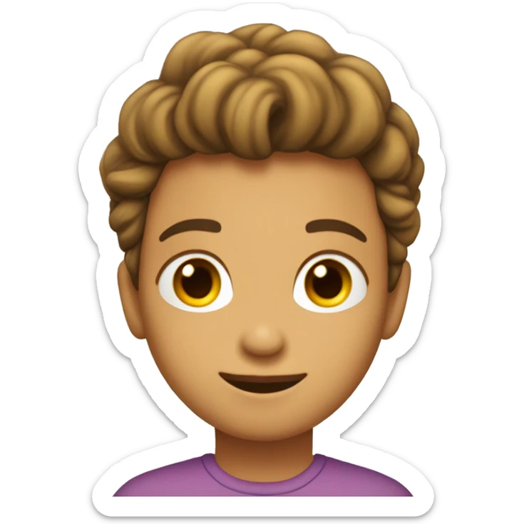 Generar un emoji que sea na mujer con el pelo carmelita y que este abrazando a un chico que es su hijo  sticker