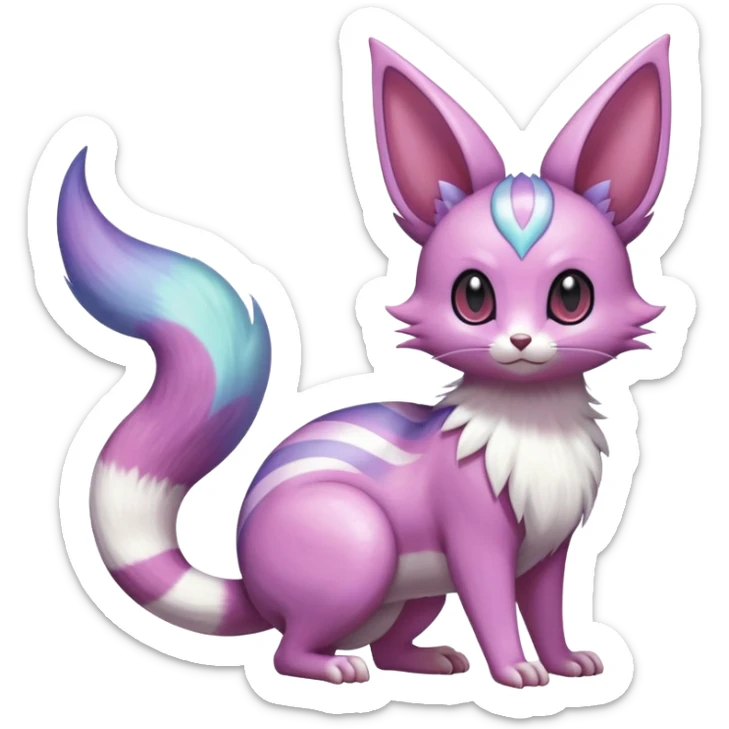 Shiny Furret-Espeon-Skitty-Delcatty-Furret-Noibat-Noivern-Hybrid (Full body) sticker