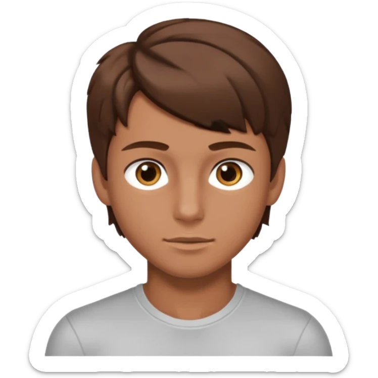 teenager guy hot brown hair, abbs, brown eyes, sexy sticker