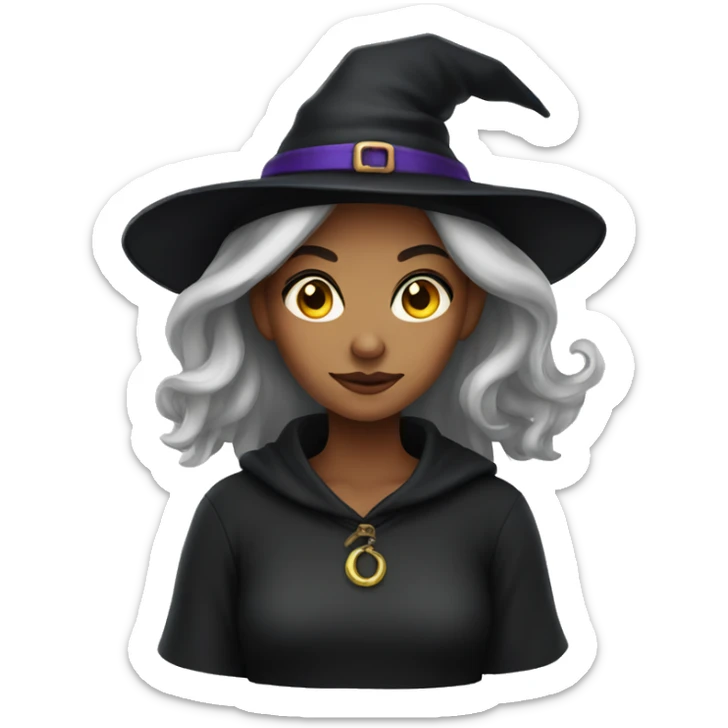 young woman witch sticker