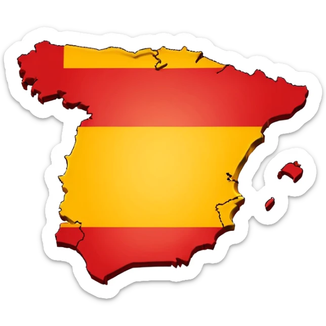 simple map of Spain (the country) in red and yellow emoji sticker