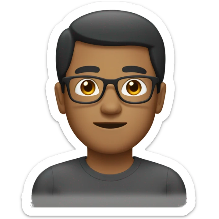 malay man with white specs, no facial hair, short hair   sticker