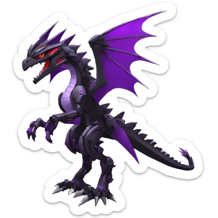  Cool Edgy Black Purple Red Digimon-Fakemon-Raptor-Dragon-Mecha full body sticker