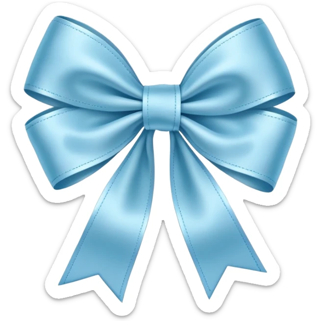 Light blue bow sticker