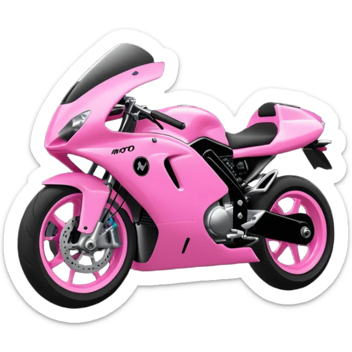 moto sportiva con scritta nera e solo avanti rosa fluorescente  sticker