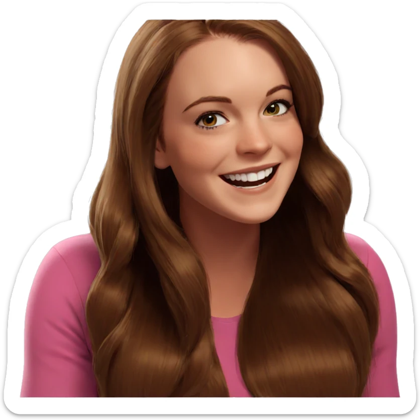 smiling girl with long hair sticker