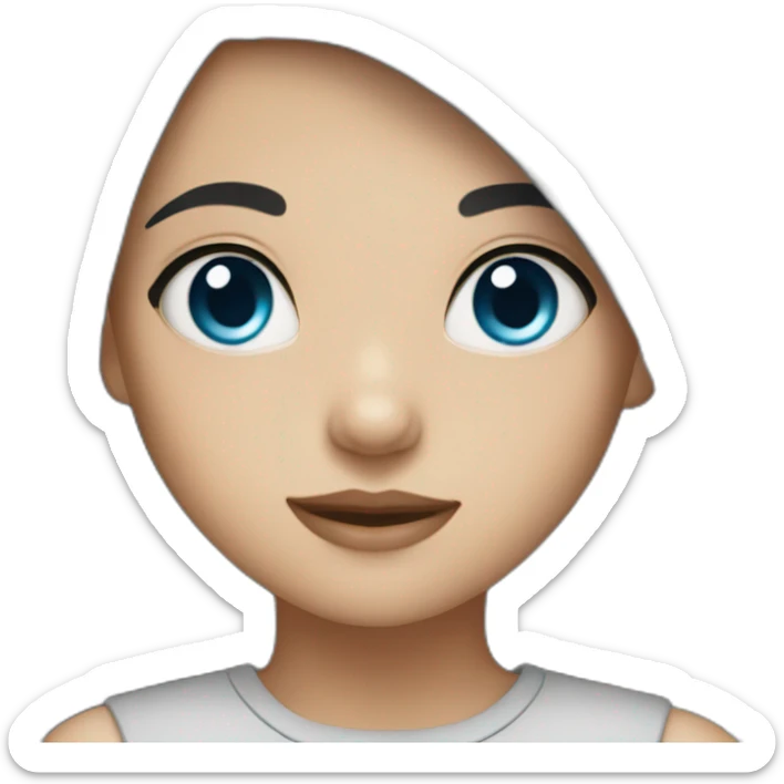 A girl with black hair and blue eyes  sticker