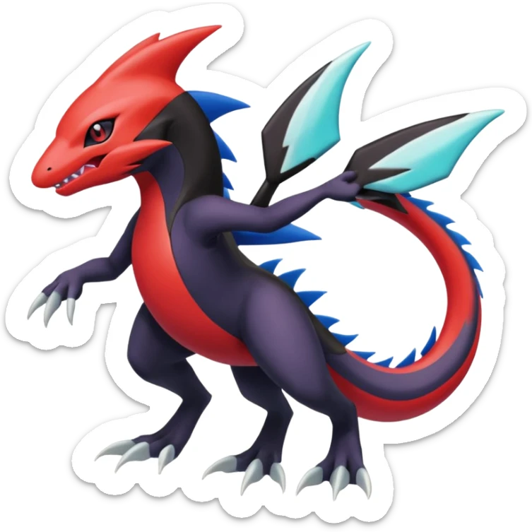 Meloetta-Guilmon-Sharpedo-Darkrai-Pokémon-Fakémon-fusion-hybrid-creature sticker