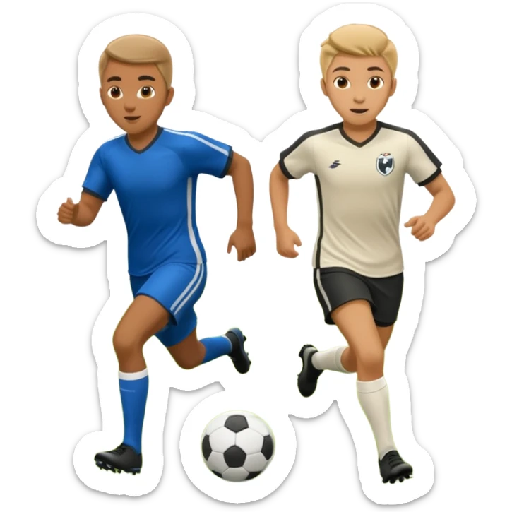 can you make two players passing the ball  in the art way i gave but you can improve the goal is i need to show that they are midfielders sticker