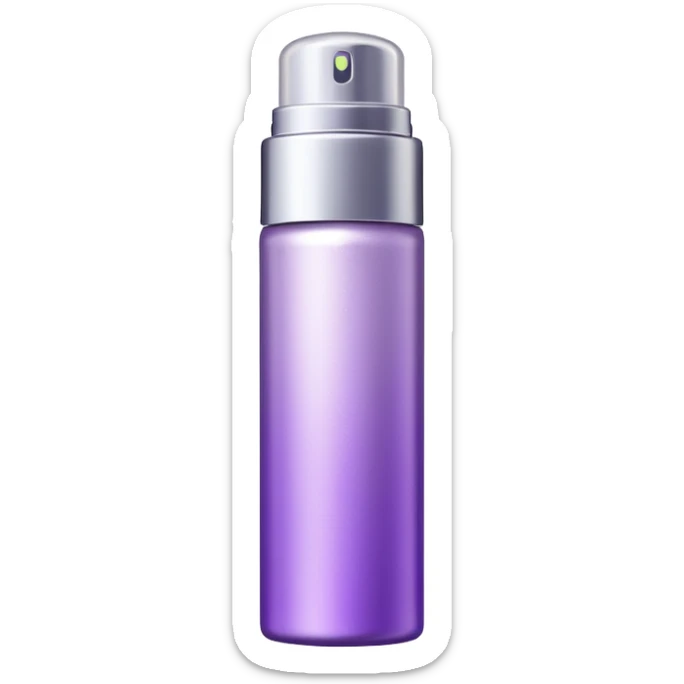 Emoji of a body highlighter spray. It is a small cylindrical purple bottle. sticker