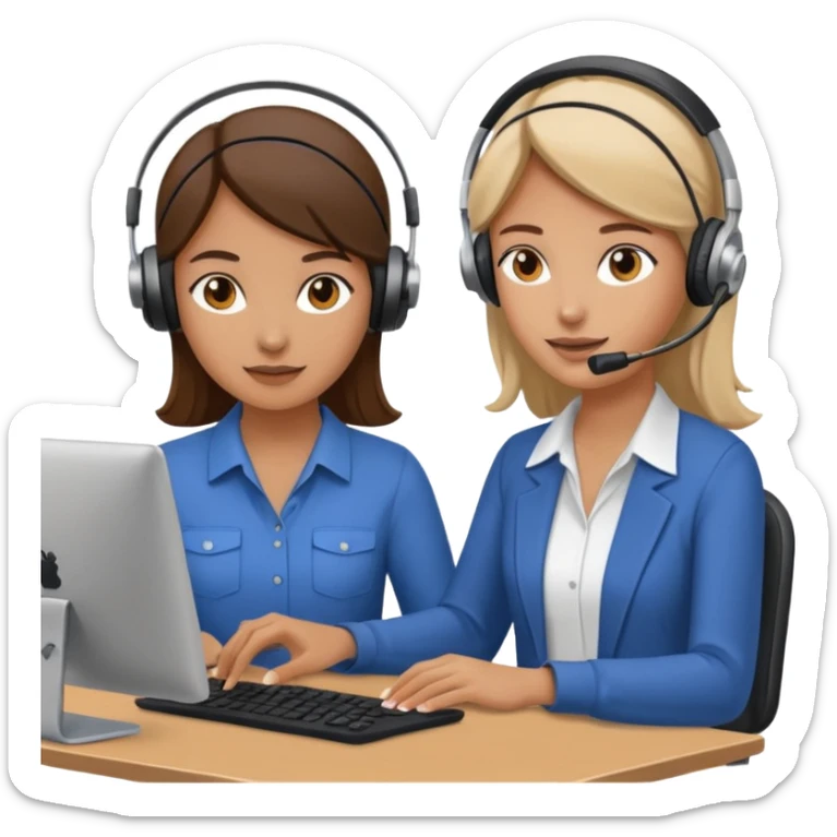 ayuda de otra persona con trabajo remoto mujer sticker