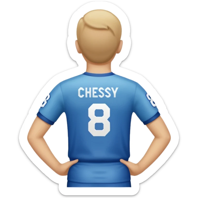buat elona nama chessy nomor punggung 8 menghadap belakang hanya baju nama chessy tidak pakai orang nomor punggung 8 menghadap belakang nama chessy menghadap belakang sticker