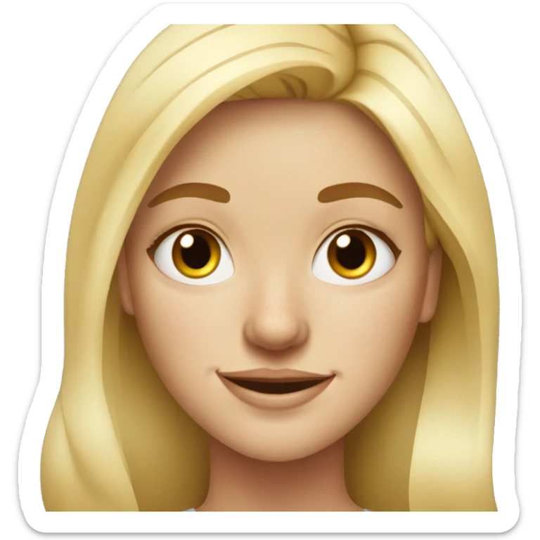 blonde girl with freckles portrait, cartoon sticker