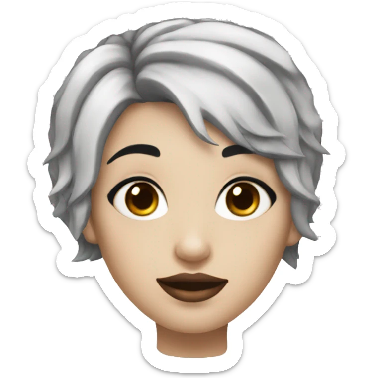 girl with tattoo and black short hair white skin with tattoos on body sticker