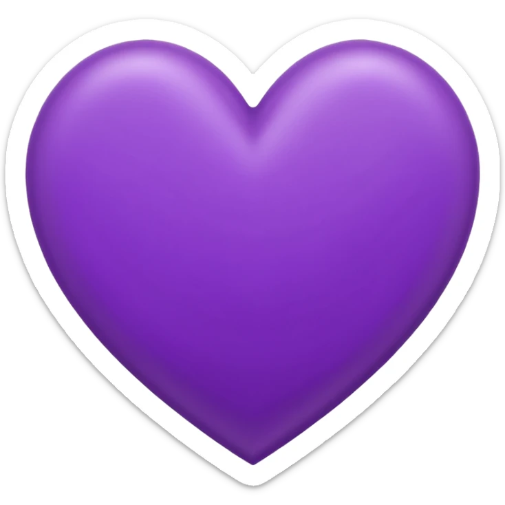 purple heart conour drwan by pencil on sheet of paper sticker
