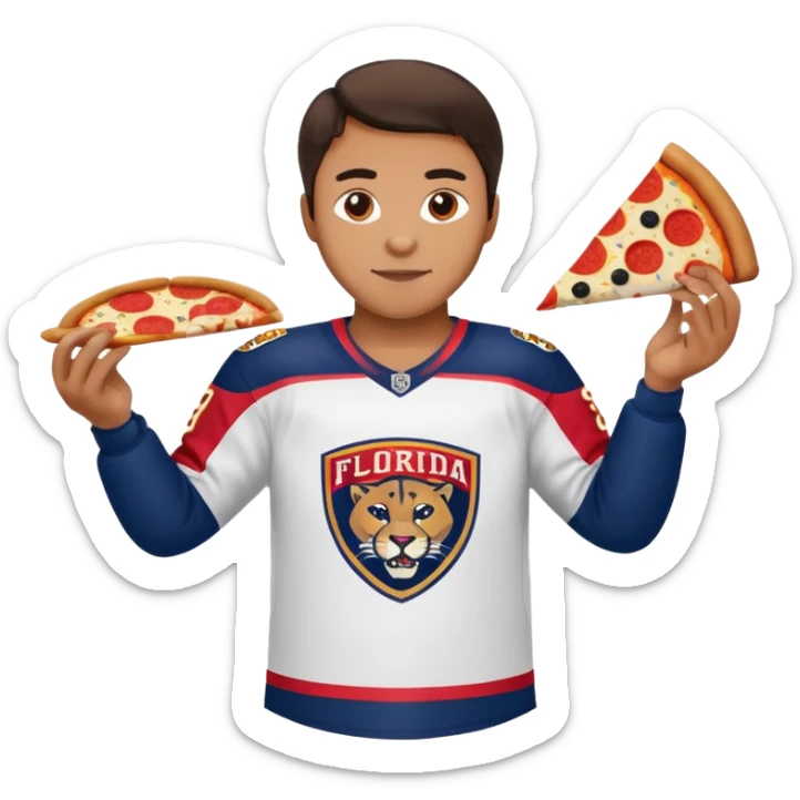 The galaxy with a with a Florida Panthers player
With a taco truck and a pizza truck
 sticker