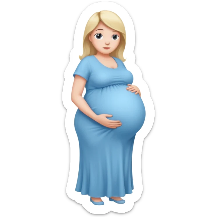 heavily pregnant woman with extremely abnormally huge overdue belly sticker