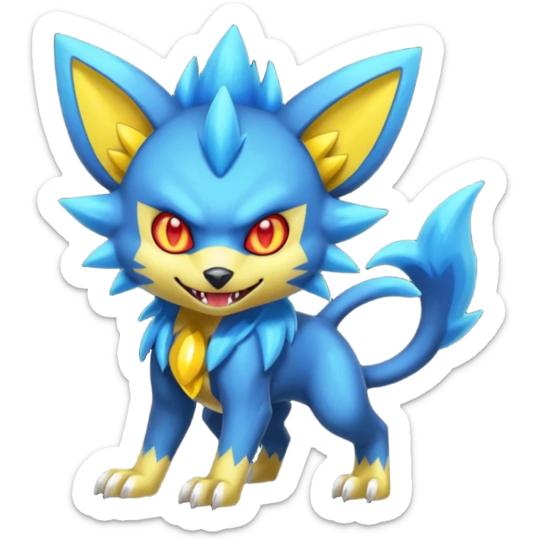 Shiny Colorful Crazy Manic Feral Manectric-Shinx-Luxray-Electrike-Pokémon-Fakémon-fusion sticker