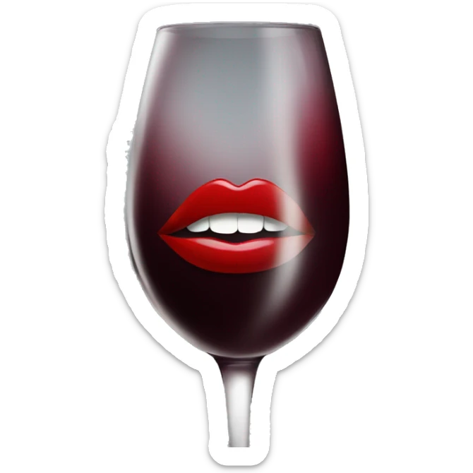 red wine lips sticker