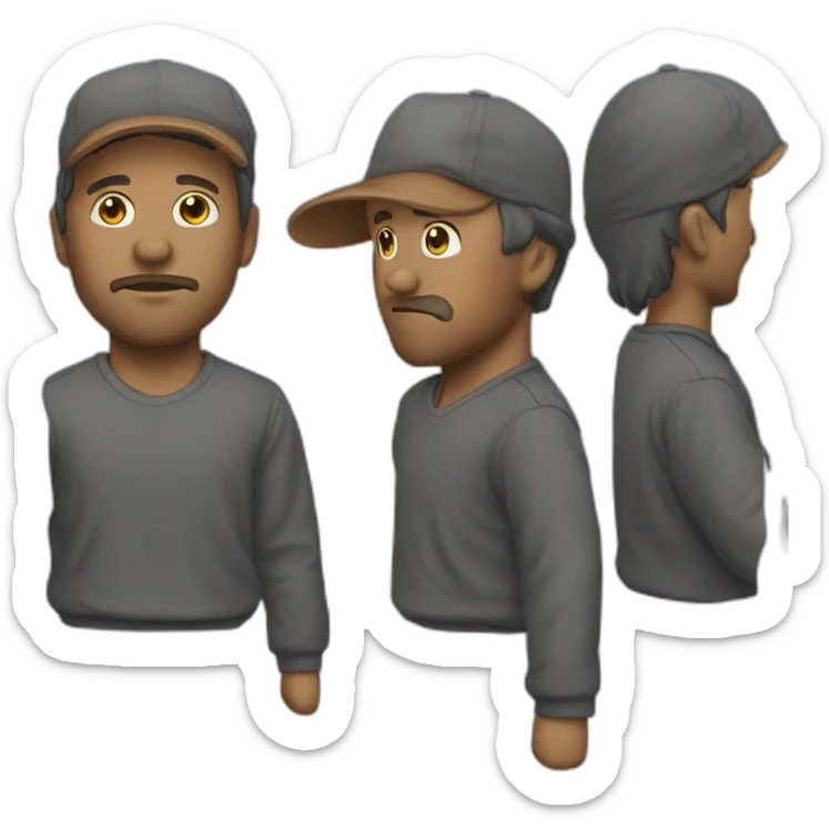 Create emoji for my brand i need a man in middle age wearing a streetwear cloth sticker