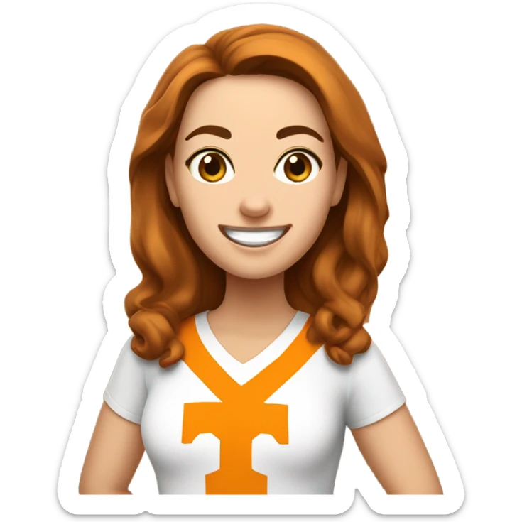 Tennessee Vols fan who is a white mom with brown hair  sticker