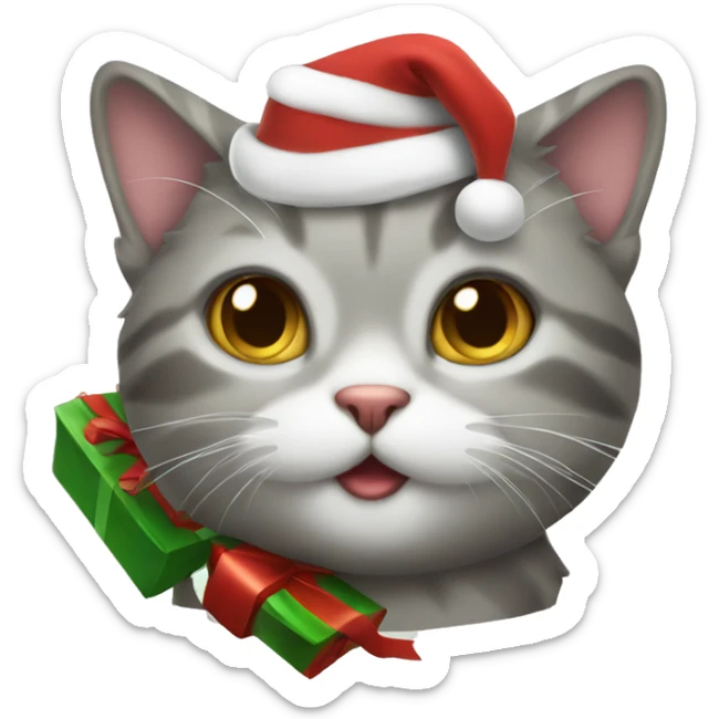 christmas cat sticker