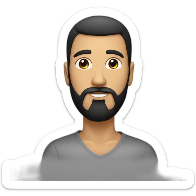 White-man-with-a-smooth-black-hair-cut-fade-and-a-black-beard-kissing-a-black-woman-with-long-black-straight -hair sticker