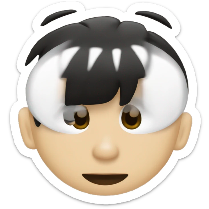 com a cara da minha mae, ela tem um cabelinho crescendo agora preto por causa da quimioterapia e branca tem olhos grandes usa ocu sticker