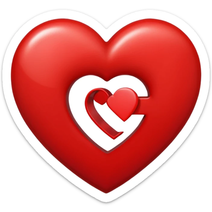 Love heart in red color and center s letter only sticker