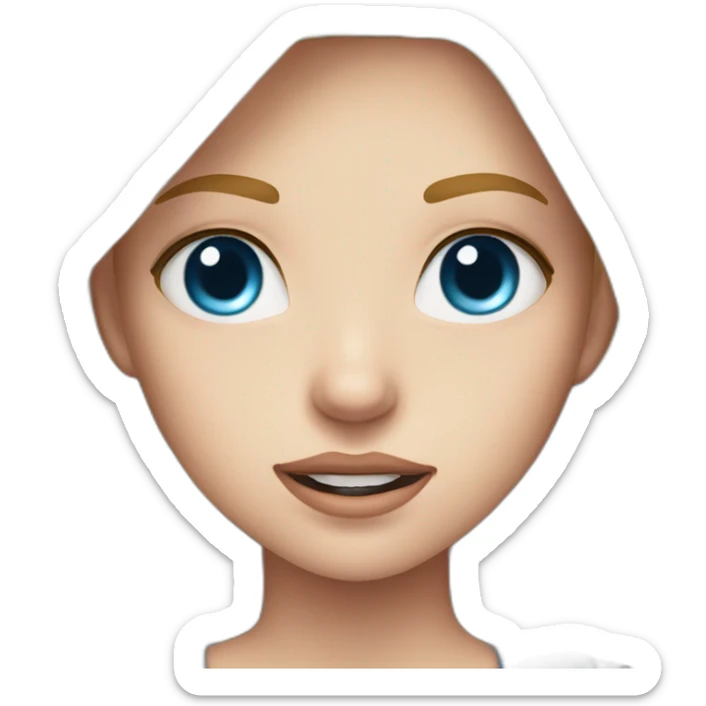 Girl with blond hair and blue eye take coup off blood sticker