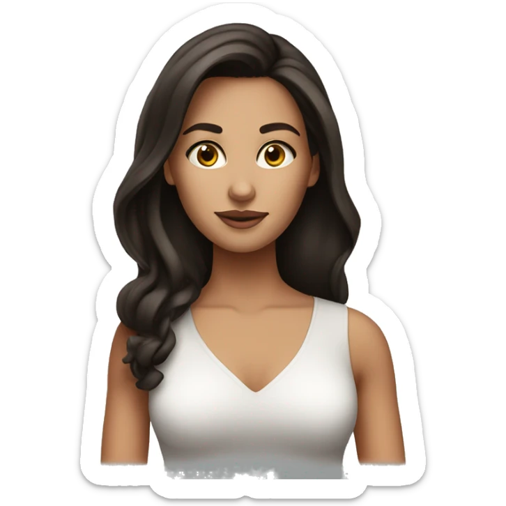 Beautiful brunette girl sticker