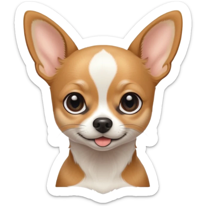 A black and white chihuahua emoji please with a thin white line on the center of head sticker