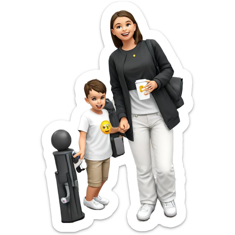 happy girl with friends outdoors sticker