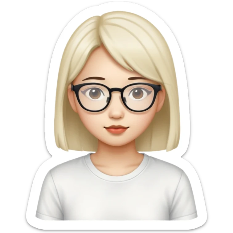 Joey as in the baby kangaroo but characterized as a 18 yo Asian girl with glasses and white lulu shirt  sticker