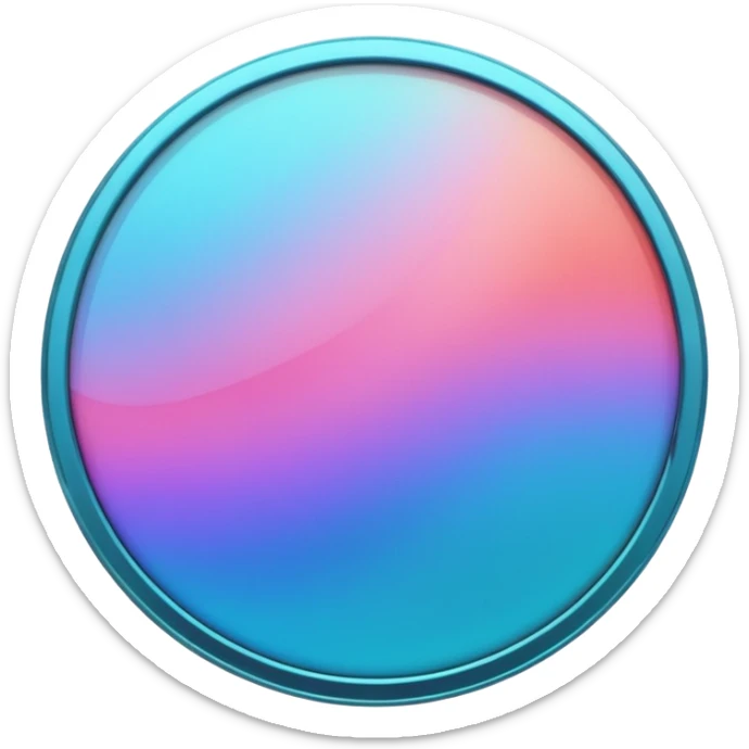 
Rotate 35 degree  coin color in in gradient of turquoise, blue, pink, purple, and coral sticker