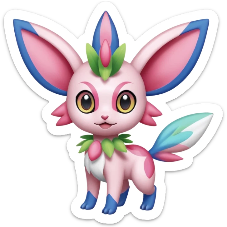  Fey Toony Axew-Celebi-Sylveon-Shaymin-fusion-hybrid sticker