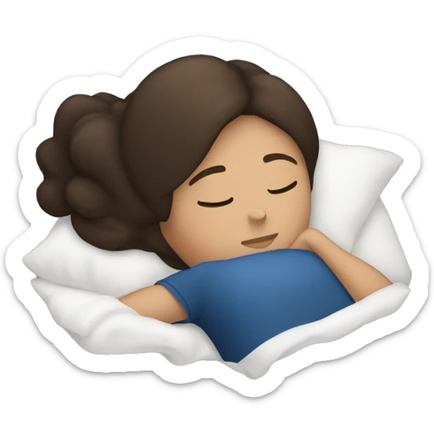 Brunette girl sleeping sticker