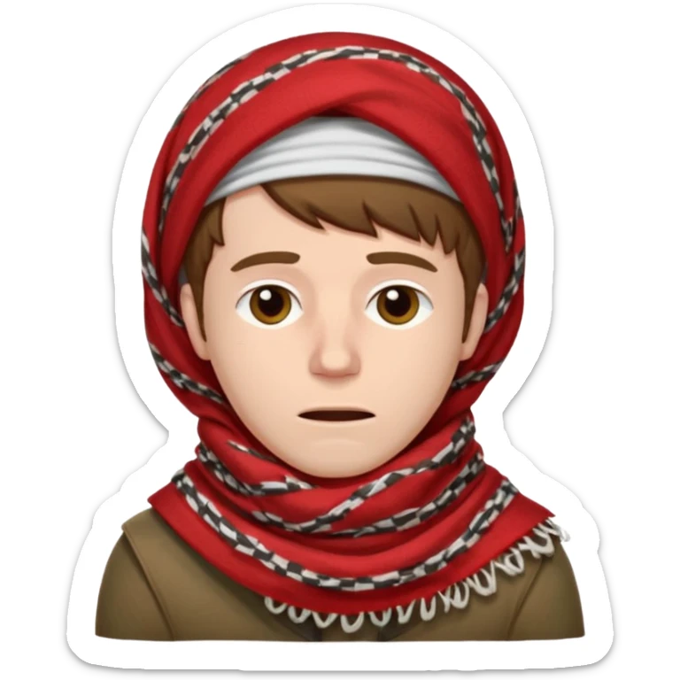 Sore throat for white brown hair guy
No fever - red  palestinian keffieh sticker