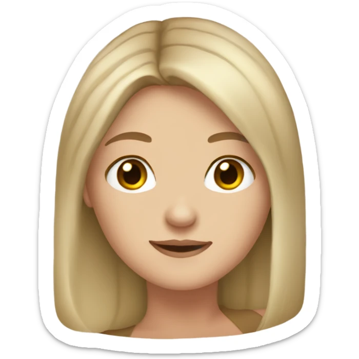 ashy blond hair girl,freckles,hazel eyes,middle part  sticker