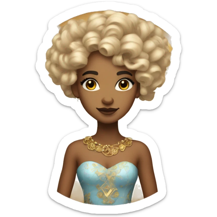 Create the zodiac sign leo as a girl with elaborate makeup and dress that matches the zodiac sign  sticker