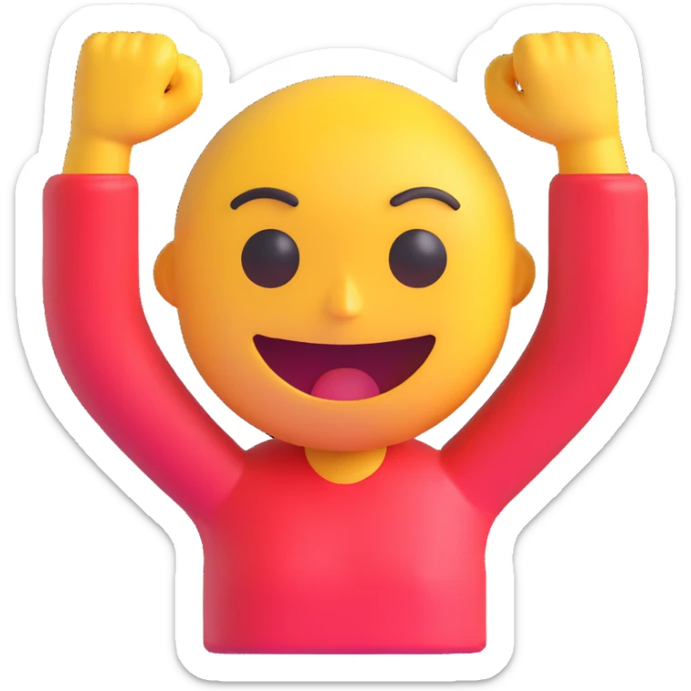 emoji-style face with arms forming an 'X', signaling 'no way', bold and clear lines sticker