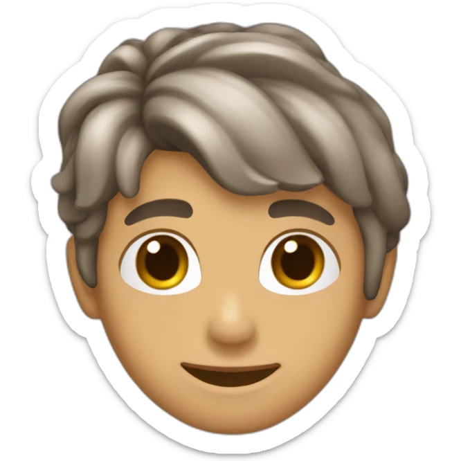 Chico enamorado con el pelo de lado color cafe y piel blanca sticker