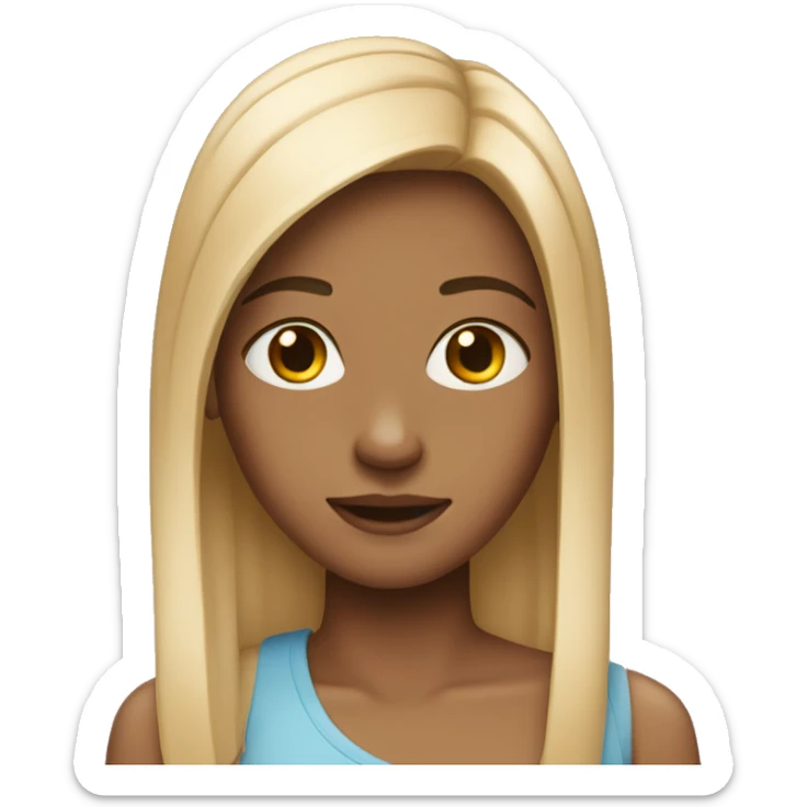Girl with straight hair  sticker