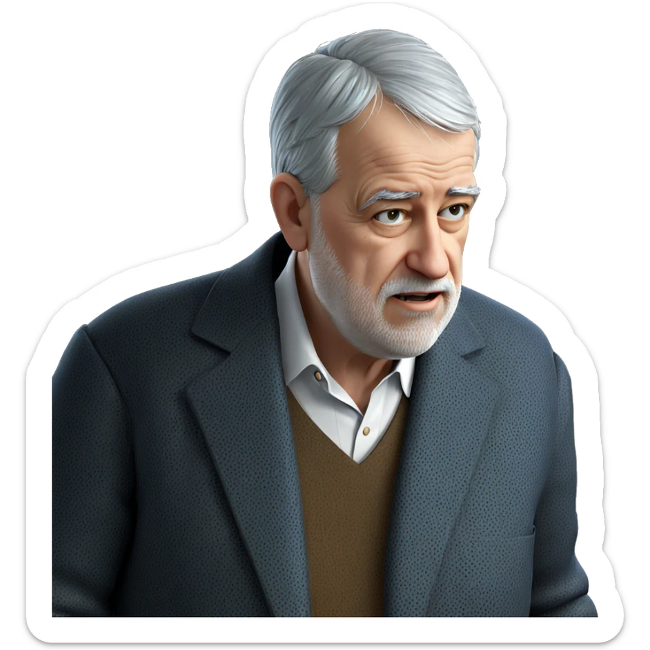 old man in white shirt sticker