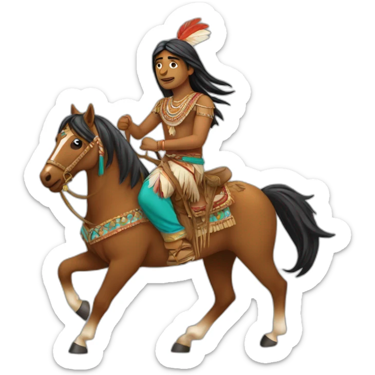 Indian on horse sticker