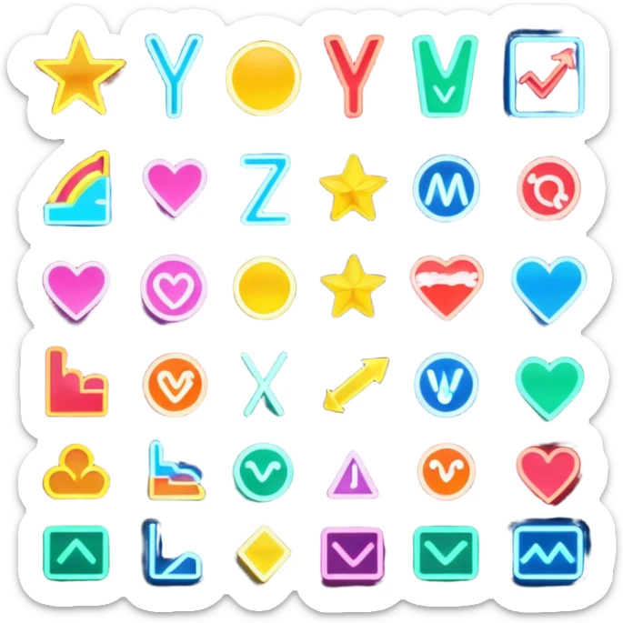 new york, miami, los angeles, las vegas signs sticker