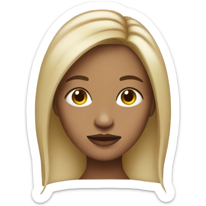 Woman with split dyed brown and blonde hair and nose piercings sticker