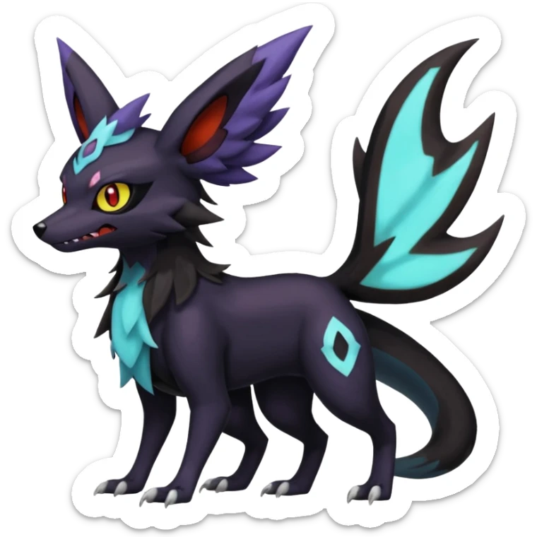 Spooky Nargacuga-Umbreon-Noibat-Noivern-Silvally-Pokémon-Fakémon-fusion (full body) sticker