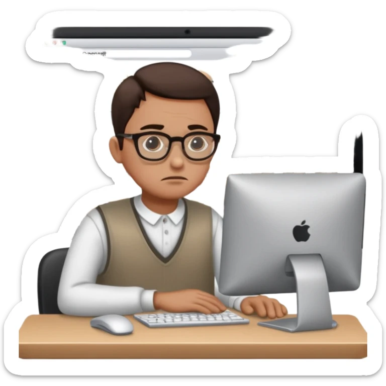 a shop owner who is not satisfied with local sales and is sad and tired of meta ads marketing getting no response sticker